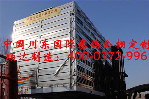 中国川东国际赛鸽公棚定制 赛鸽集装箱 欧式放飞笼 放飞车产品展示
